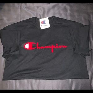 Champion Tee , black with red felt logo